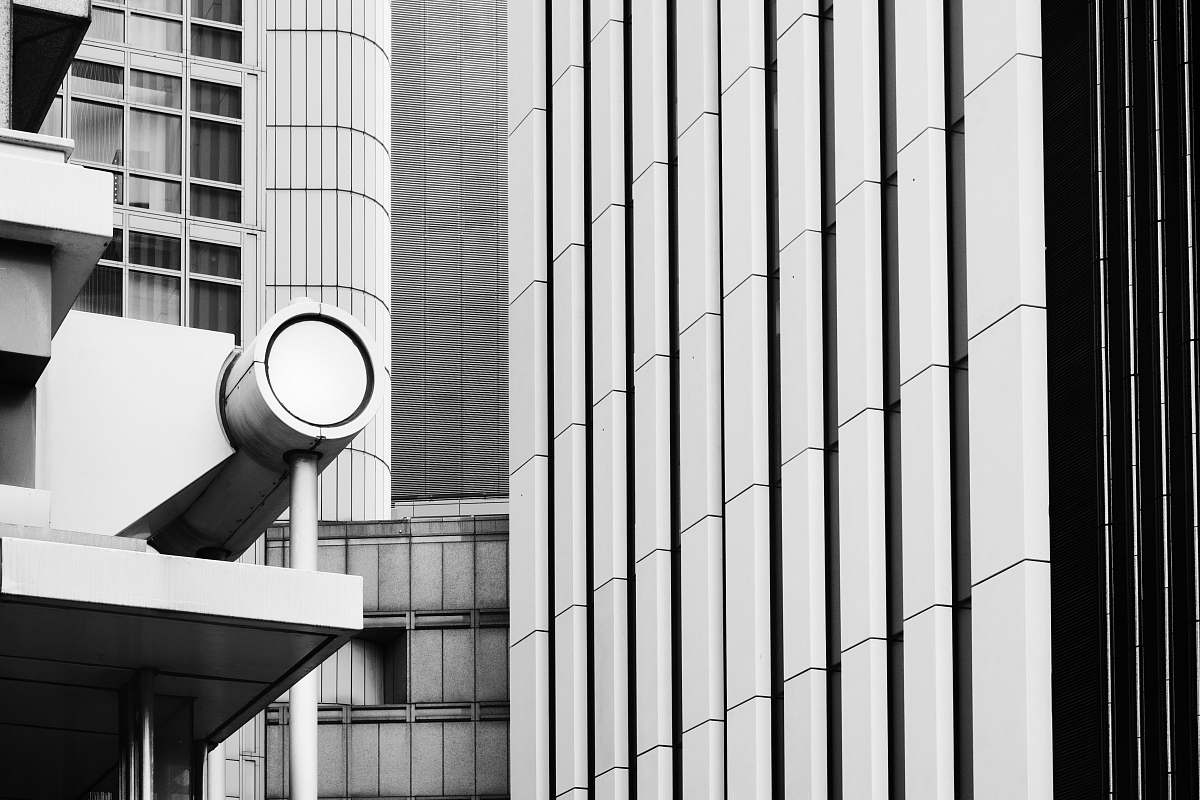 office building  black-and-white